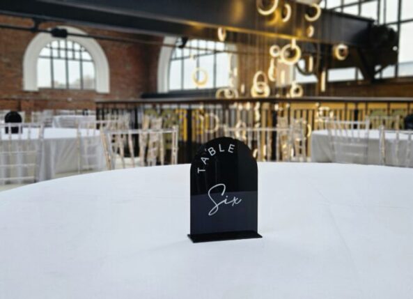 Table Layout Elegant event setup at Heritage 1907. Perfect for weddings, parties, and special celebrations in a historic industrial venue.
