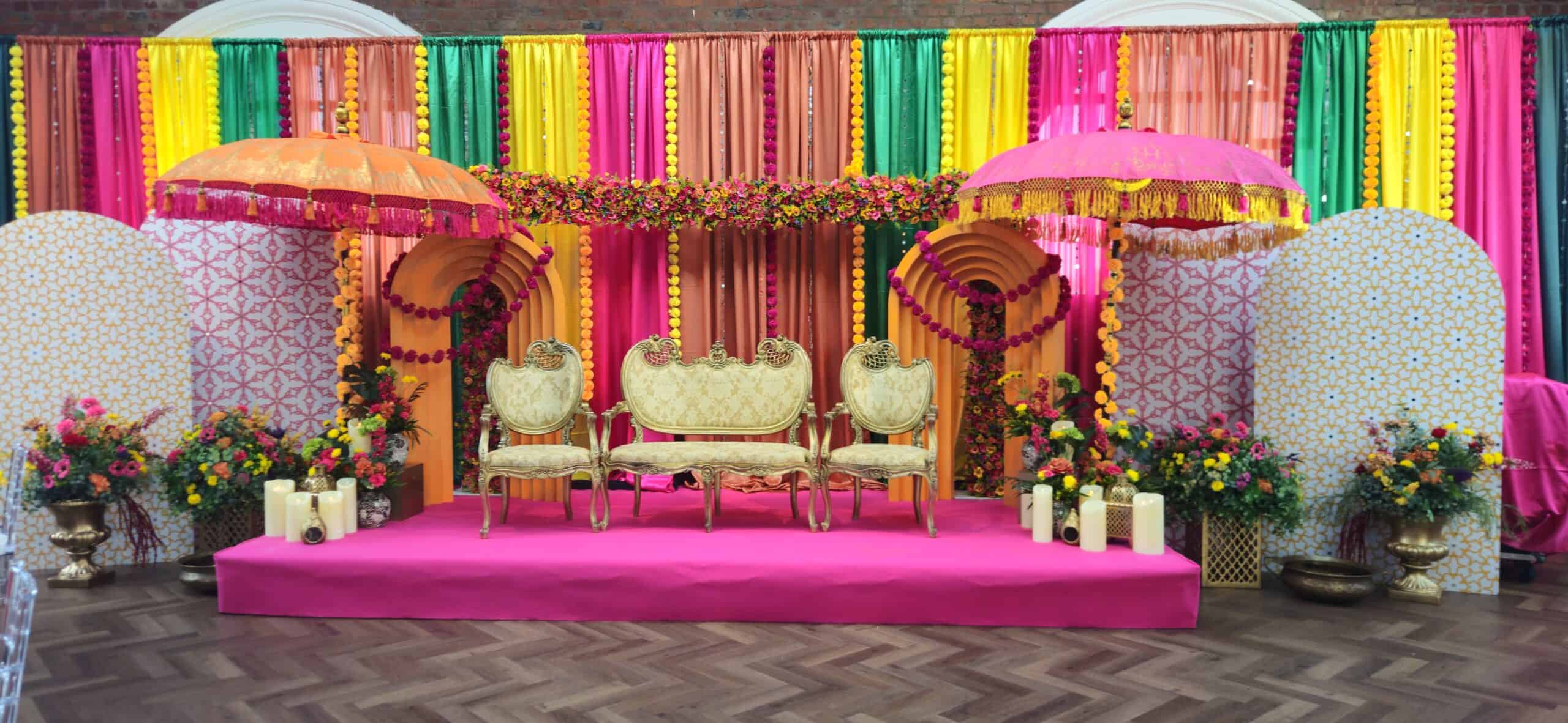 Mehndi celebration set-up at Heritage 1907, Ram Mill